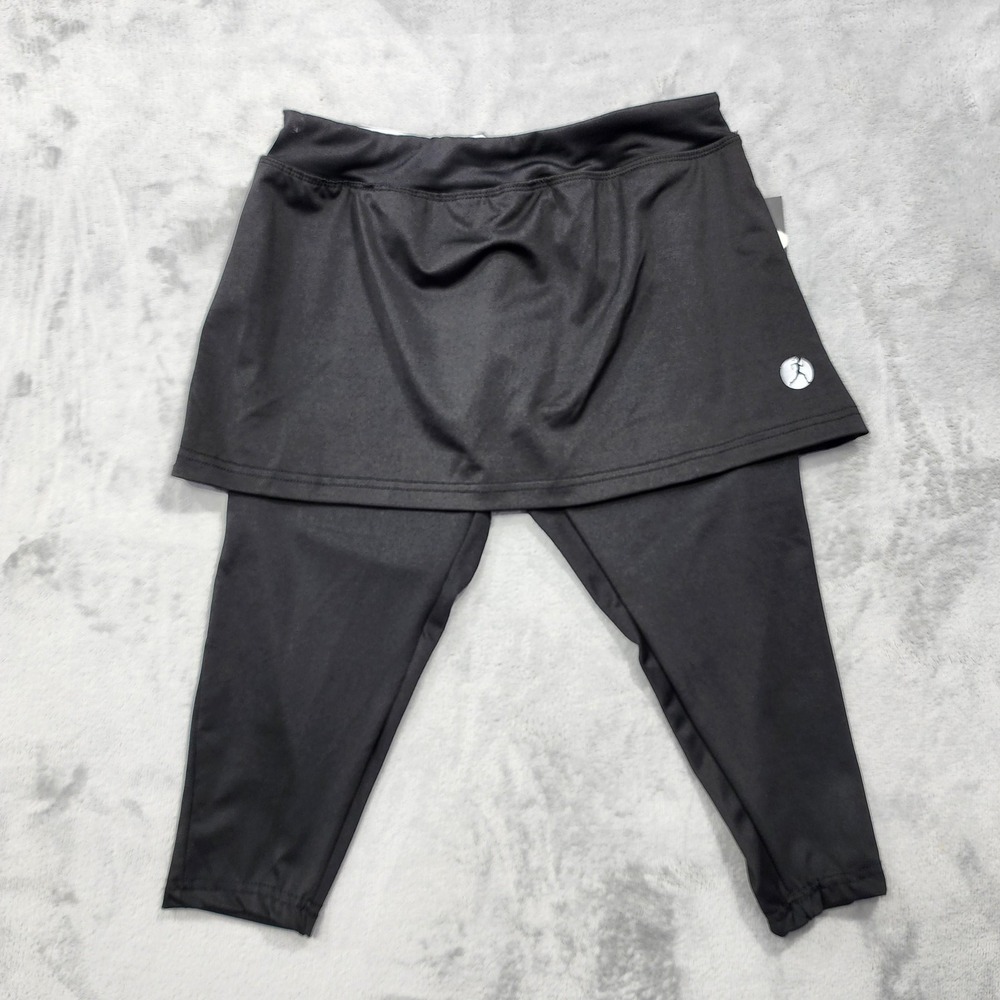 NEW Necessity Leggings Womens M Black Skirted Capri Yoga Gym Running Workout